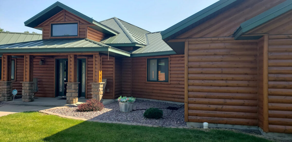 Log Home Exterior Staining Wood Siding Brooklyn Park, MN