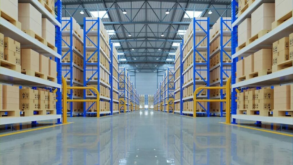 Industrial warehouse interior with durable floor coatings and clean wall finishes by an interior painter in Maple Grove, MN